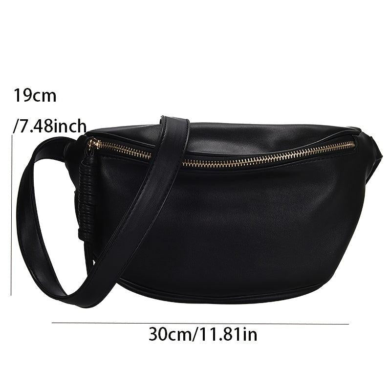 Casual Solid Crossbody Bag Women's Shoulder Bag Chest Bag Zipper Fanny Pack
