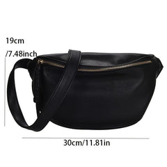 Casual Solid Crossbody Bag Women's Shoulder Bag Chest Bag Zipper Fanny Pack