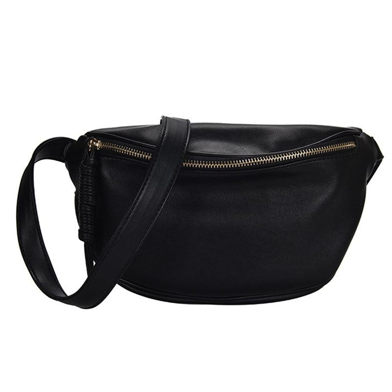 Casual Solid Crossbody Bag Women's Shoulder Bag Chest Bag Zipper Fanny Pack
