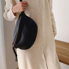 Casual Solid Crossbody Bag Women's Shoulder Bag Chest Bag Zipper Fanny Pack