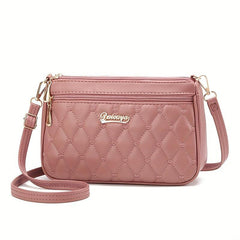 Heart Embroidery Crossbody Bag Solid Shoulder Bag Women's Every Zipper Purses