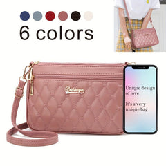 Heart Embroidery Crossbody Bag Solid Shoulder Bag Women's Every Zipper Purses
