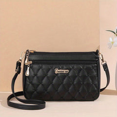 Heart Embroidery Crossbody Bag Solid Shoulder Bag Women's Every Zipper Purses