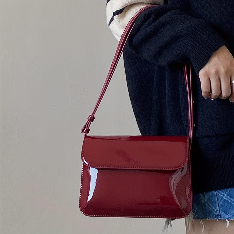 Vintage Square Shoulder Bag Flap Handbag Adjustable Strap