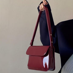 Vintage Square Shoulder Bag Flap Handbag Adjustable Strap