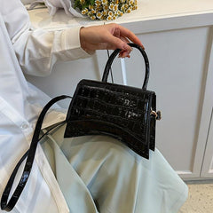 Crocodile Pattern Top Handle Crossbody Bag Versatile Shoulder Bag