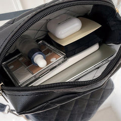 Quilted Square Crossbody Bag PU Leather Purse for Women