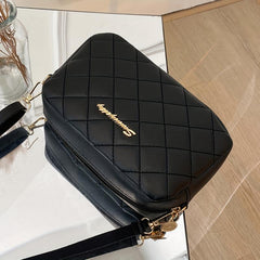 Quilted Square Crossbody Bag PU Leather Purse for Women