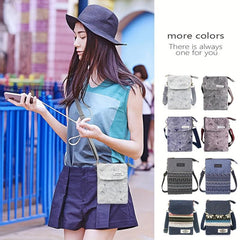 Floral Print Crossbody Phone Bag Canvas Shoulder Bag