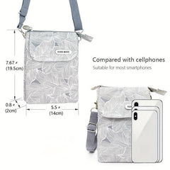 Floral Print Crossbody Phone Bag Canvas Shoulder Bag