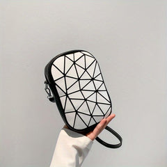 Geometric Pattern Crossbody Bag PU Shoulder Bag Women's Casual Handbag & Purse