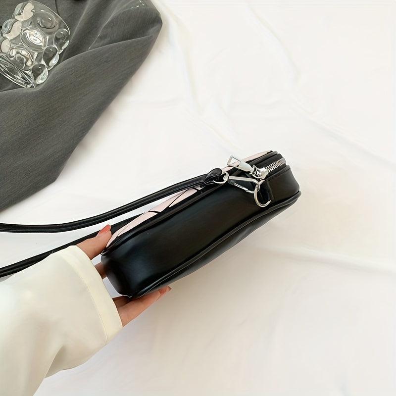 Geometric Pattern Crossbody Bag PU Shoulder Bag Women's Casual Handbag & Purse