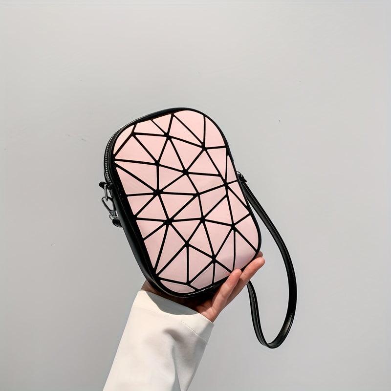 Geometric Pattern Crossbody Bag PU Shoulder Bag Women's Casual Handbag & Purse