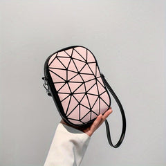 Geometric Pattern Crossbody Bag PU Shoulder Bag Women's Casual Handbag & Purse