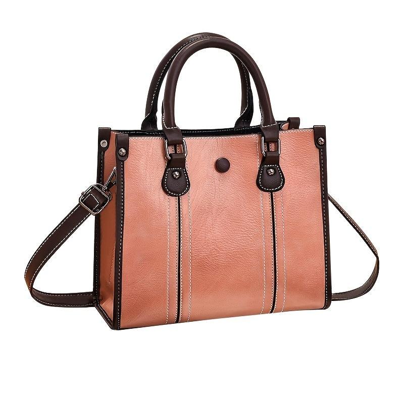 Studded Decor Crossbody Bag Top Handle Satchel Purse