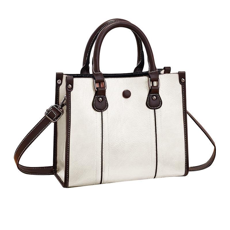 Studded Decor Crossbody Bag Top Handle Satchel Purse
