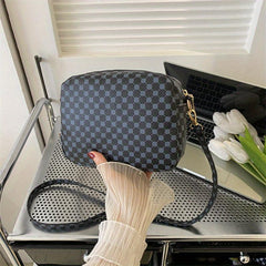 Vintage Geometric Crossbody Bag Retro PU Shoulder Bag Women's Classic Handbag