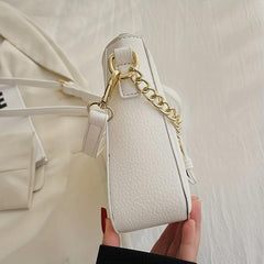 Classic Baguette Bag Stylish Shoulder Bag With Metal Buckle Decor