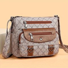 Heart Decor Crossbody Bag Faux Leather Shoulder Purse