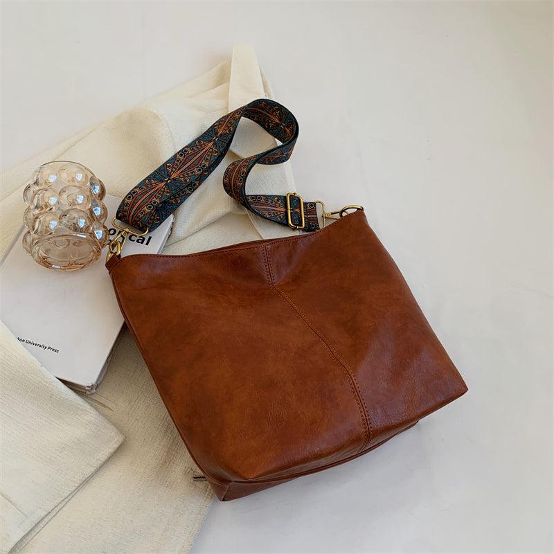 Vintage Crossbody Bag Geometric Strap Hobo Bag Large Capacity