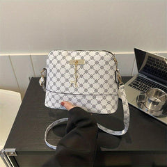 Vintage Printed Crossbody Bag Zipper Purse Shoulder Bag For Women