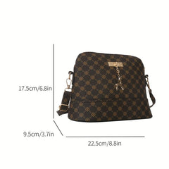 Vintage Printed Crossbody Bag Zipper Purse Shoulder Bag For Women