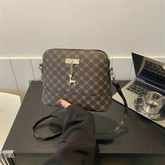 Vintage Printed Crossbody Bag Zipper Purse Shoulder Bag For Women