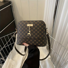 Vintage Printed Crossbody Bag Zipper Purse Shoulder Bag For Women