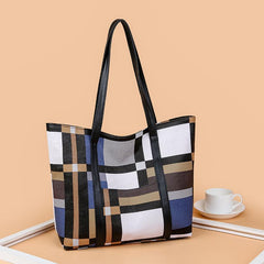 Plaid Pattern Tote Bag for Women, Large Capacity Shoulder Bag