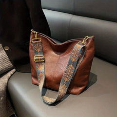 Vintage Large Capacity Crossbody Bag for Women Faux Leather Shoulder Bag