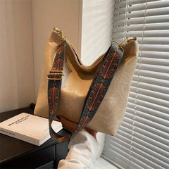 Vintage Large Capacity Crossbody Bag for Women Faux Leather Shoulder Bag