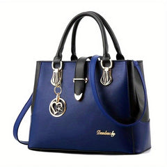 Large Capacity Top Handle Shoulder Bag PU Leather Crossbody Bag