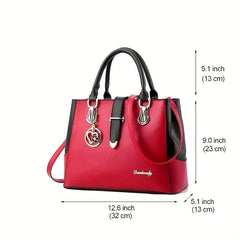 Large Capacity Top Handle Shoulder Bag PU Leather Crossbody Bag