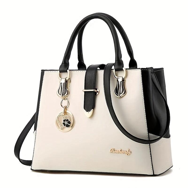 Large Capacity Top Handle Shoulder Bag PU Leather Crossbody Bag