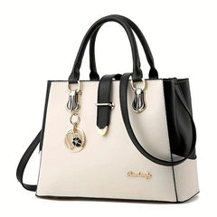 Large Capacity Top Handle Shoulder Bag PU Leather Crossbody Bag