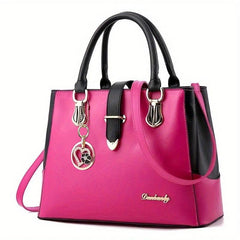 Large Capacity Top Handle Shoulder Bag PU Leather Crossbody Bag