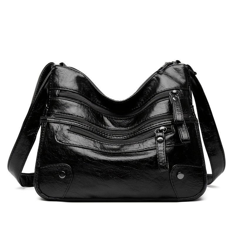 Vintage Soft Leather Shoulder Bag Casual Crossbody Purse