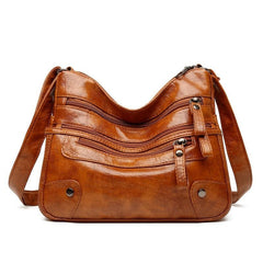 Vintage Soft Leather Shoulder Bag Casual Crossbody Purse