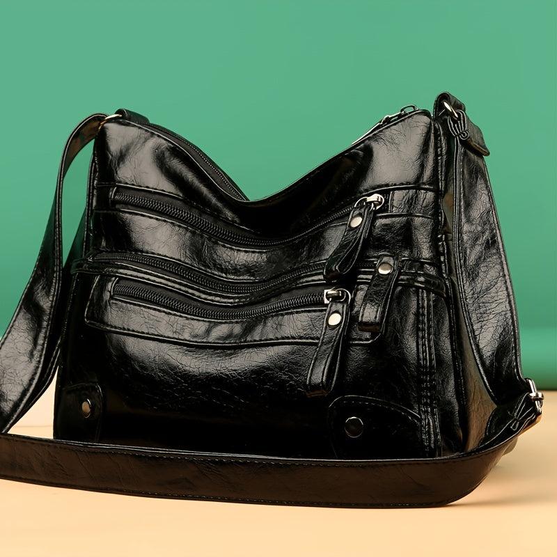 Vintage Soft Leather Shoulder Bag Casual Crossbody Purse