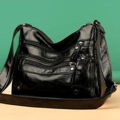 Vintage Soft Leather Shoulder Bag Casual Crossbody Purse