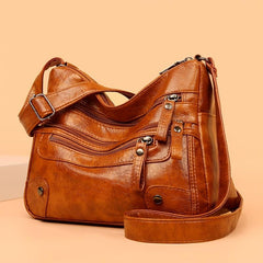 Vintage Soft Leather Shoulder Bag Casual Crossbody Purse