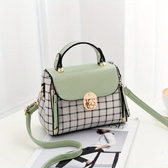 Plaid Pattern Shoulder Bag Crossbody with Adjustable Strap