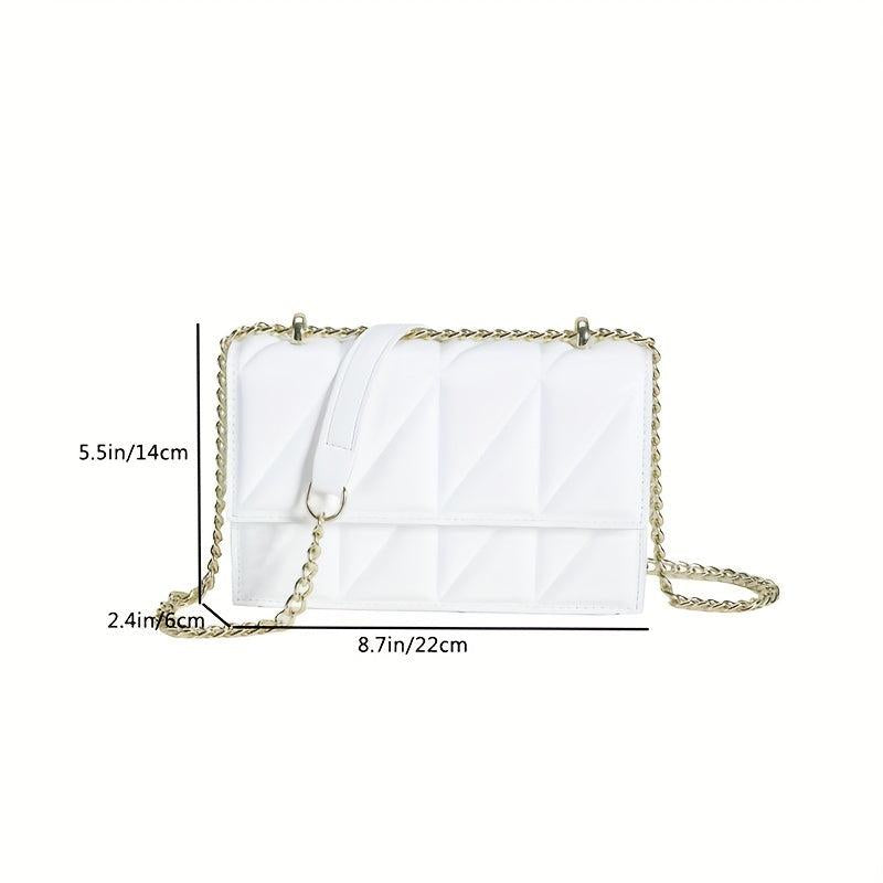 Argyle Quilted Crossbody Bag Chain Shoulder Bag Women's Faux Leather