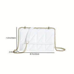 Argyle Quilted Crossbody Bag Chain Shoulder Bag Women's Faux Leather