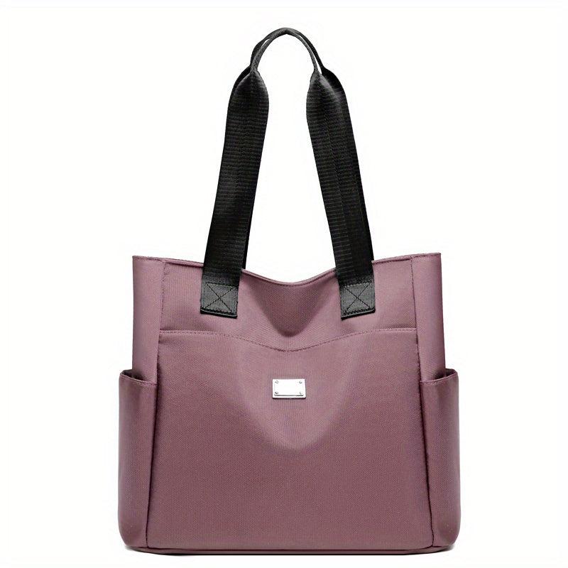 Waterproof Shoulder Bag Solid Versatile Shopping Handbag Large Capacity