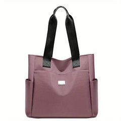 Waterproof Shoulder Bag Solid Versatile Shopping Handbag Large Capacity