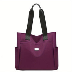 Waterproof Shoulder Bag Solid Versatile Shopping Handbag Large Capacity