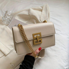 Minimalist Classic Crossbody Bag Square PU Leather Flap Purse Women's