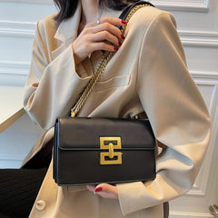 Minimalist Classic Crossbody Bag Square PU Leather Flap Purse Women's