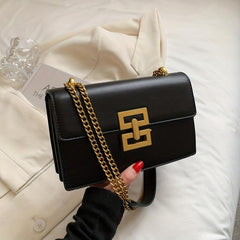 Minimalist Classic Crossbody Bag Square PU Leather Flap Purse Women's